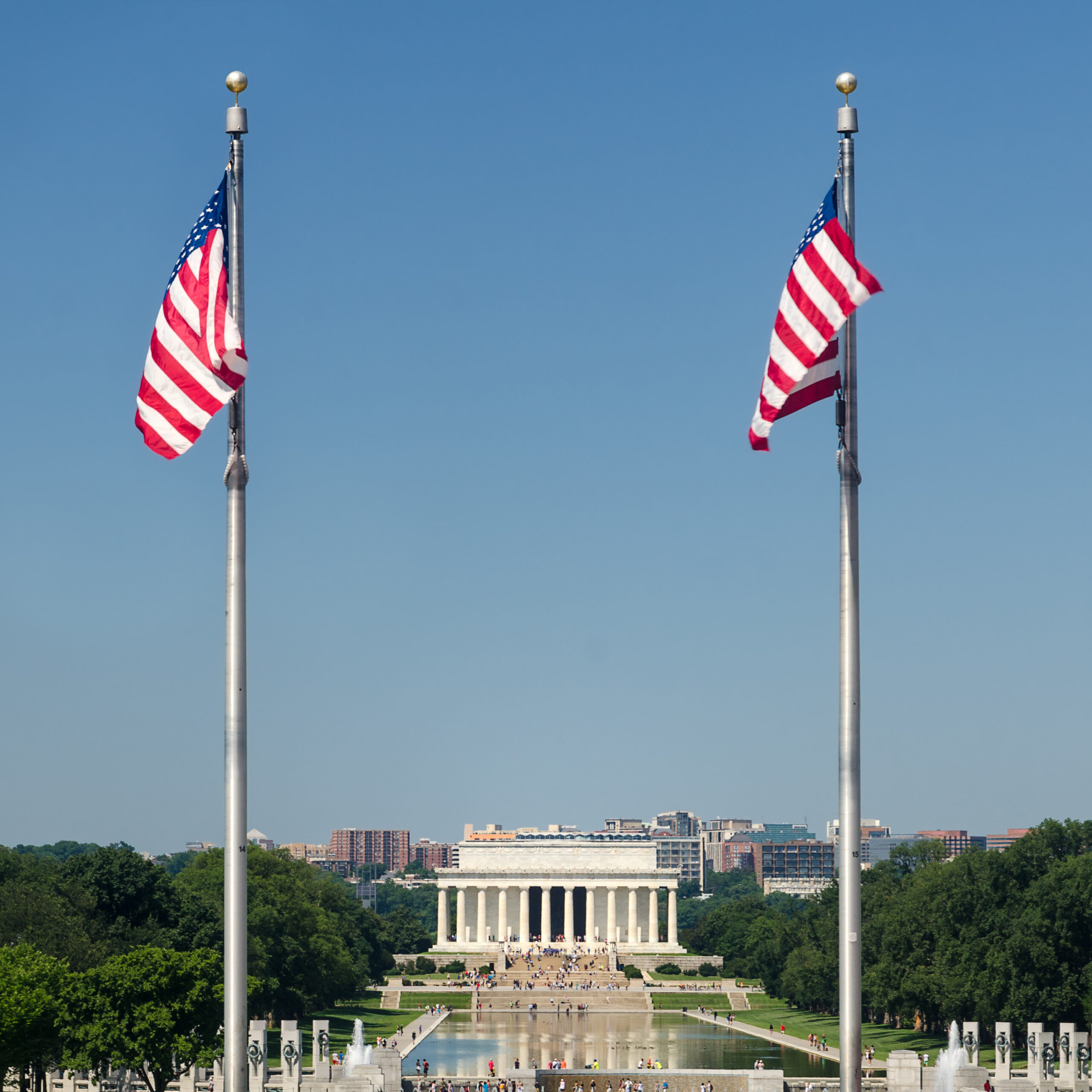 View of the Mall and Lincoln Memorial in Washington DC