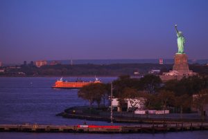 Statue of Liberty Just Before Sunrise. New York City, United States of America.